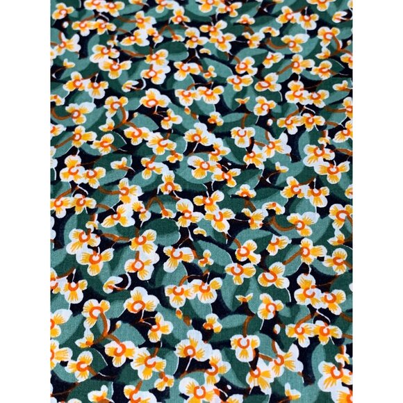 Floral Cotton Fabric 1 Yard Green & Yellow 36" Wide Sewing & Crafts Material - Picture 12 of 13